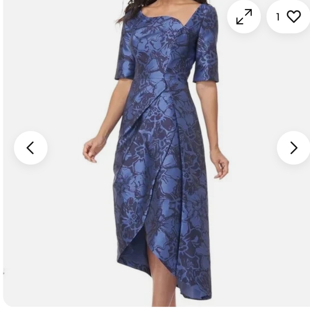 Kay Unger Floral Jacquard Dress Size 10